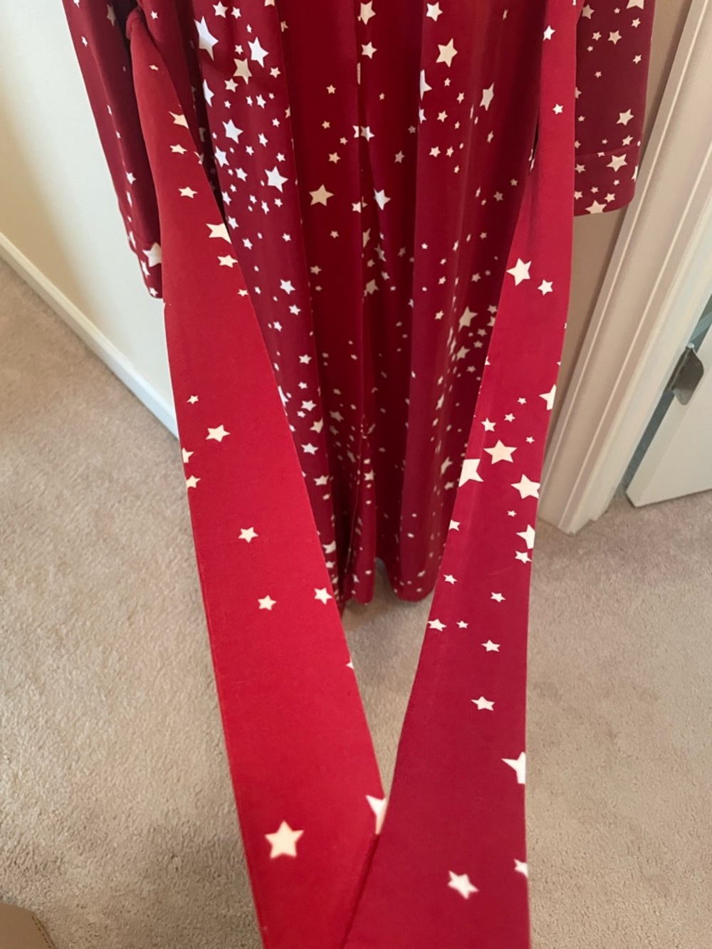 Mason Grey Red Star-Print Robe - Picture 5 of 6